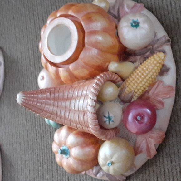 House of Lloyd 1991 Thanksgiving candle taper holders - Picture 2 of 5